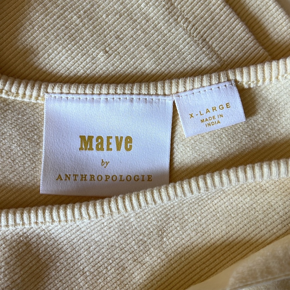 Maeve Pale Yellow Tie-Shoulder V-Neck Tank Top - Picture 7 of 9